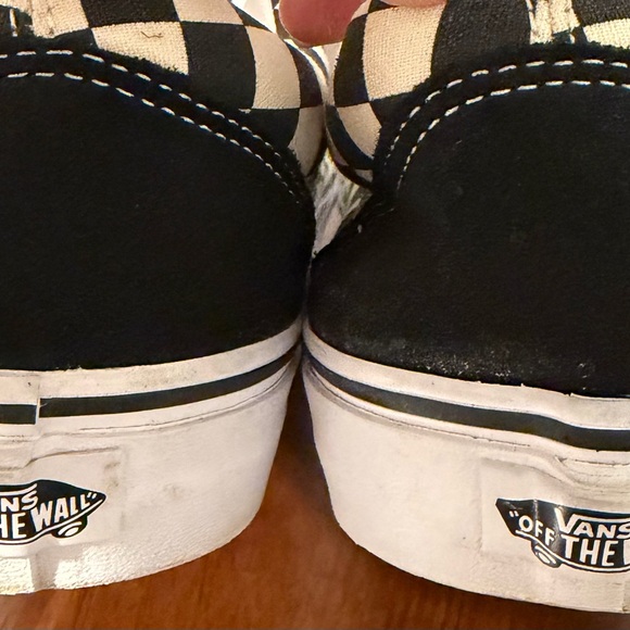 Vans Old Skool Checkerboard Sneakers Black And White Mens Size 10.5, Women’s 12 - Picture 3 of 11